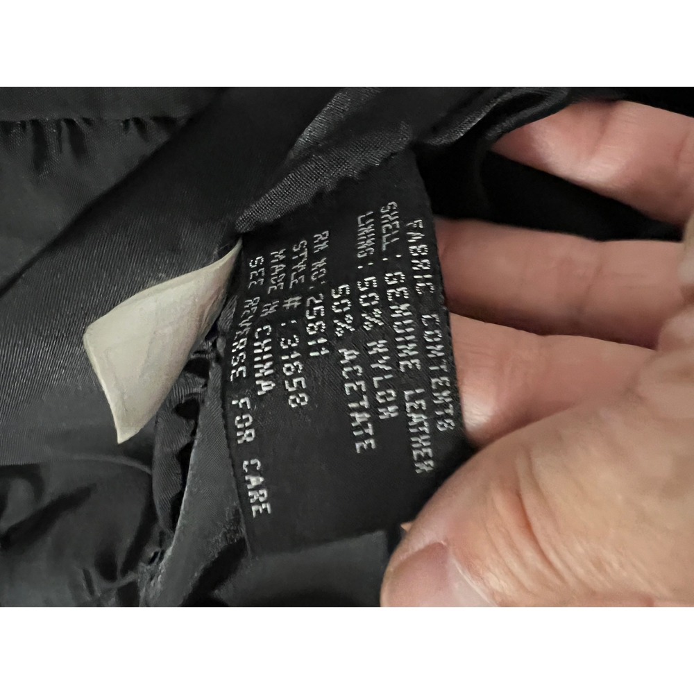 Vintage Jones New York Black Leather Peacoat Jacket Women's Large - Picture 13 of 13